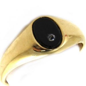 Les Trésors De Lily [M9528] - Chevalière Plaqué Or Karl Onyx