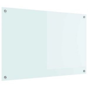 [7625705]Protection de cuisine，Fond de hotte，cr&eacute;dence de Cuisine Blanc 90x60 cm verre tremp&eacute;Poids:11.65 Kg