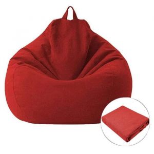 Housse de Pouf Poire - - 80x90 cm - Coton et Lin - Lavable - Confortable pour Adultes et Enfants Label