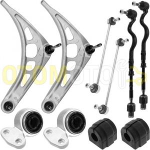 Kit bras de suspension avant compatible BMW E46 318D 320D 330D 320CD 330CD composé de 10 pièces