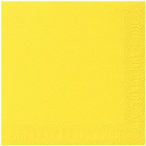 DUNI - 20 Serviettes ouate 33x33cm 3 plis Jaune