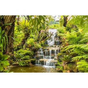 Papier Peint Photo INTISSÉ-(225004)-CASCADE-500x280 cm-10 lés-Mural Poster Géant XXL-Animaux Plage Dune Mer Océan Nature Jungle