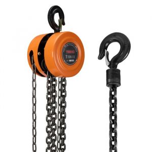 Palan Manuel à Chaine avec Crochet Robuste TEENO 1000KG 3m de Levage Max Chaîne G80，Orange (1 T 3.0 M)