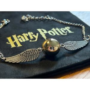 Bracelet - Harry Potter - Quidditch - Dor&eacute; - R&eacute;glable - Pochette grav&eacute;e