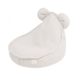 Fauteuil Pouf Siège Poire Oreilles dOurs pour Bébé Enfants pour la Chambre dEnfant MISIOO Huggy Bear Bouclé Crème 68x45 cm