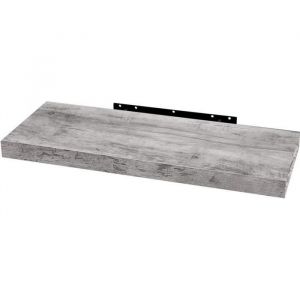 WOLTU Étagère murale cube en bois MDF Étagère pour livres-CD-DVDÉtagère à fixation invisible110x22.9x3.8cmGris Chêne
