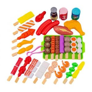 29 Pi&egrave;ces Jeu Barbecue Enfant Jouet Barbecue Enfant et Accessoires Color&eacute; Jouet Alimentaire Enfant R&eacute;aliste pour Barbecue Jouet