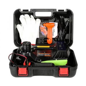 Cric de Voiture Électrique 5 Tonnes 12V Kit de Cric Hydraulique Électrique 4 en 1 155-450 mm Élévateur Cric avec Écran Tactile