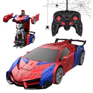 Voiture T&eacute;l&eacute;command&eacute;e Spider Jouet Enfant 2 en 1 Transformable Radiocommande Voiture RC RobotsJeux Ext&eacute;rieur Fille Garcon