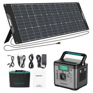 SWAREY G&eacute;n&eacute;rateur Solaire Portable 518Wh avec Panneau Solaire 200W kit solaire 220v Charge Rapide Batterie Externe