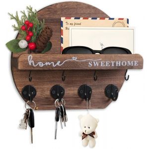 Porte Clef Mural Avec Des Fleurs S&eacute;ch&eacute;es Boite A Clef Bois Boite A Clefs Murale Rond Porte Clef Mural Bois ConvientMarron