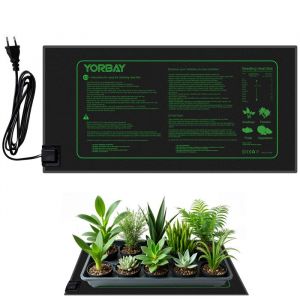 Yorbay Tapis Chauffant Serre Germination Semis Température Coussin Chauffant 21W Plaque Chauffante 52.5 x 25.5 cm étanche IP67