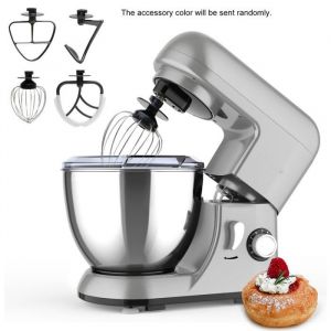 Robot Patissier 5L 1300W Multifonction 6 Vitesses Bol Inox 304 T&ecirc;te Inclinable Couvercle Anti-&Eacute;claboussures Pour P&acirc;tisserie