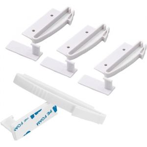 DRE- 4 Pack Verrouillage S&eacute;curit&eacute; B&eacute;b&eacute; Invisible Bloque Tiroir Interne Verrou de S&eacute;curit&eacute; de Tiroir Adh&eacute;sive Bloc Tiroir Chi