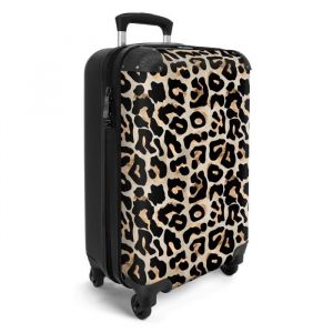Valise Cabine - NoBoringSuitcases - Bagage &agrave; Main 55x35x20cm - L&eacute;g&egrave;re et Rigide - avec 4 roulettes - 36L - Motif panth&egrave;re