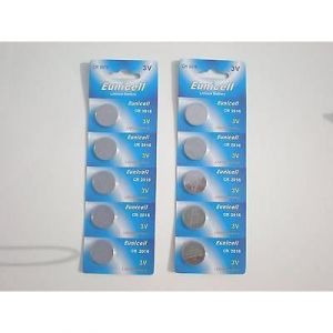 10 PILES 3V Lithium CR2016 EUNICELL