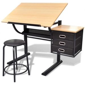 Table à dessin inclinable CASNELY avec Tabouret 3 Tiroirs
