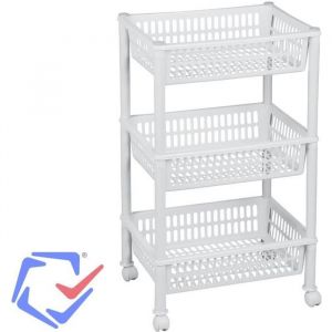 Etag&egrave;re &agrave; roulettes Plast Team Jumbo blanc - Rangement pour accessoires design moderne