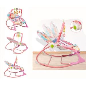 Transat Bebe Arche de Jeu - MENGDA - R&eacute;glable en hauteur - Musical - Rose