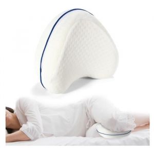 Coussin Relève-Jambes - Ergonomique - Mousse Mémoire de Forme - Déhoussable - 23.5x23.5x13cm