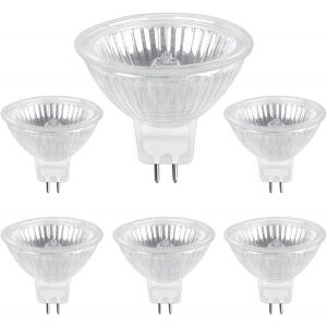 Ampoule Halogene GU5.3 50W 12V 800lm Blanc Chaud 2700K Dimmable Ampoule Spot Halog&egrave;ne MR16 pack de 6