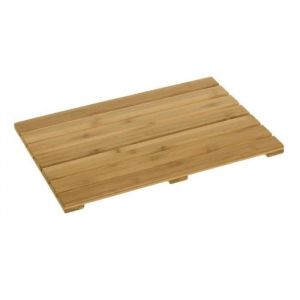 Caillebotis de douche caillebotis de bagnoire tapis en bambou coloris naturel - Longueur 54 x Profondeur 35 x Hauteur 2 cm-JUANIO