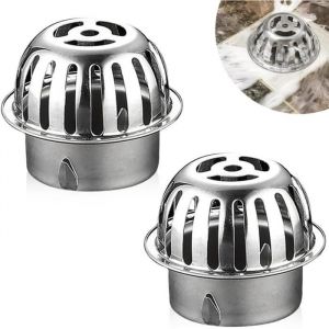 Crapaudine de Goutti&egrave;re2Pcs Protection de Goutti&egrave;re Diam&egrave;tre 58 mm Filtres de Goutti&egrave;re en Acier Inoxydable pour Filtrer et