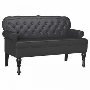 [5751908]Banc de Salle &agrave; Manger - Banc banquette dentr&eacute;e Chesterfield Noir 119.5x64.5x75 cm Cuir synth&eacute;tiquePoids:18.7 Kg
