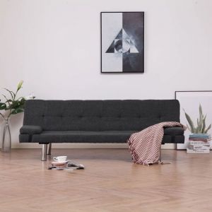 BEWI&reg;Canap&eacute;-lit/Sofa Bed - 2 PERSONNES - clic-clac avec deux oreillers gris fonc&eacute; polyester &FR52147