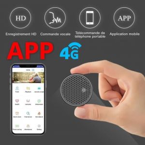 Mini enregistreur vocal 4G - HD4K - Dictaphone - Réduction du bruit DSP - GPS - 8 Go