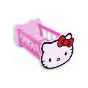 Berceau Rose En Bois Hello Kitty 445x29x25cm - Pour Poupon Et Poupee - Accessoire