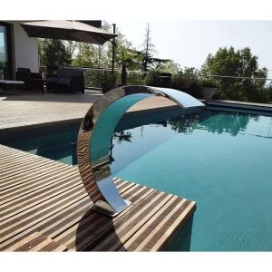 DESIGN MODERNE Cascade Piscine Bassin Mod&egrave;le Cobra Hauteur 65cm  Inox Fontaine ZENLYS