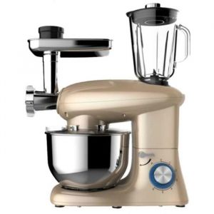 Robot 3 en 1 - MARQUE - Pétrin/Hachoir/Blender - 6 Litres - Contrôle électronique - Beige