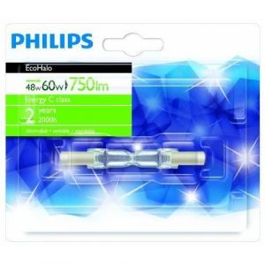 Philips 924587044220 EcoHalo Crayon R7s 78 mm 48 W 1BL/10 Ampoules à Economie dénergie 230V