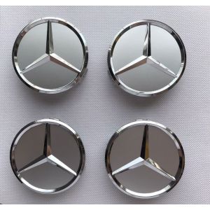 4 Centre De Roue Pour Mercedes Logo Gris Jante Cache Moyeu Insigne 75mm
