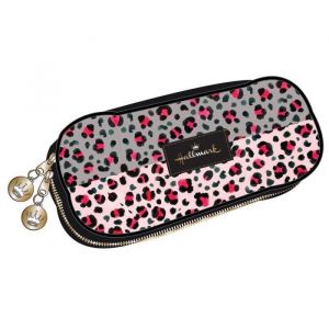 Trousse Hallmark Leopard 22 CM - 2 Cpt - Blanc - Enfant - Mixte - Qualité supérieure - Zippée