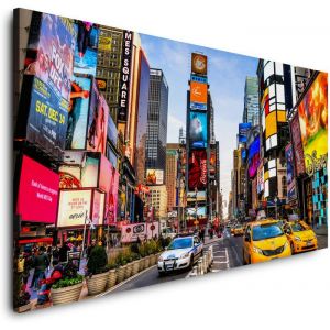 TOILE TABLEAU-TIME SQUARE-(PP648)-CANVAS-Lin-Photo-Art Beaux-Skyline Ville Jade Taxi New York