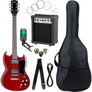 Pack Guitare électrique Noir - McGrey Rockit - Guitare électrique Kit Complet Amplificateur de 10 W Housse Accordeur et Sangle