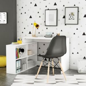 Bureau dangle blanc perle - BU173 - Blanc - Fabriqué en France - Terre de Nuit