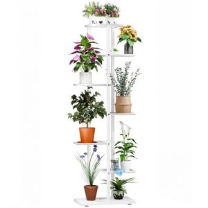 Porte Plante Intérieur en Fer Forgé Étagère Plantes Support Pot de Fleurs en Métal pour Balcon Salon 76 x 23.5 x 7.5 cm