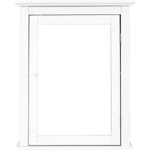 Armoire Murale de Salle de Bain avec Miroir Armoire &agrave; Pharmacie avec &Eacute;tag&egrave;re R&eacute;glable Meuble de Rangement pour Toilettes Salon