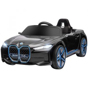 Voiture &eacute;lectrique pour enfants licence BMW I4 12V avec t&eacute;l&eacute;commande MP3 Musique Lumi&egrave;res et Ceinture 115x67x45 cm Noir