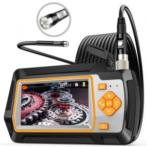 Caméra Endoscope 1080P Endoscope Industriel à Double Lentille 55 mm Serpent Caméra Endoscope avec Câble Métallique