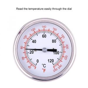 Thermomètre de four en acier inoxydable Thermomètre pour barbecue Grill fumoir Thermomètre avec Gage 0-120°C