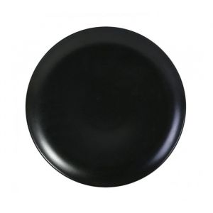Lot de 12 assiettes rondes BANCA en fine porcelaine Noir assiettes plates de service pour desserts salades et gâteaux