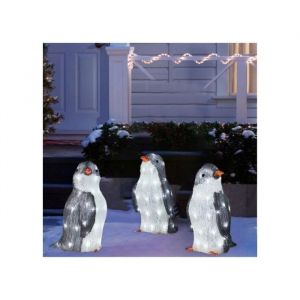 D&eacute;coration de No&euml;l - Pingouin Lumineux - Acrylique - Facile &agrave; Installer