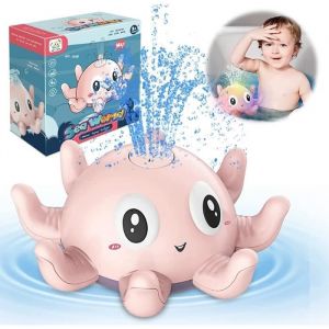 Jouet de Bain pour b&eacute;b&eacute; de 3 ans Jouet de Bain Lumineux Pieuvre Jouet de bain &Eacute;lectrique Induction Arroseur Automatique deau