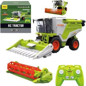 Tracteur Telecommandé Moissonneuse Batteuse Télécommandée avec Pulvérisations Lumière et Son pour Enfants de 3 Ans et Plus