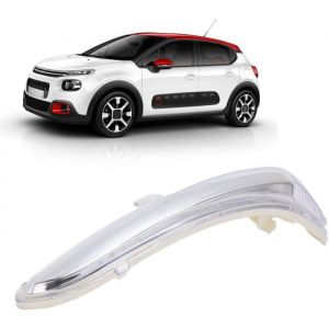 R&eacute;troviseur Lat&eacute;ral Gauche Clignotant Logement Clignotant Coque de Remplacement pour Citroen C3 C4 Peugeot 208 2008 OE : 160751