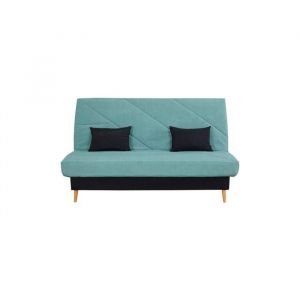 Banquette convertible Clic Clac ZEPHIR - RELAXIMA - Couchage 130x190 avec rangement intégré et matelas SIMMONS bleu